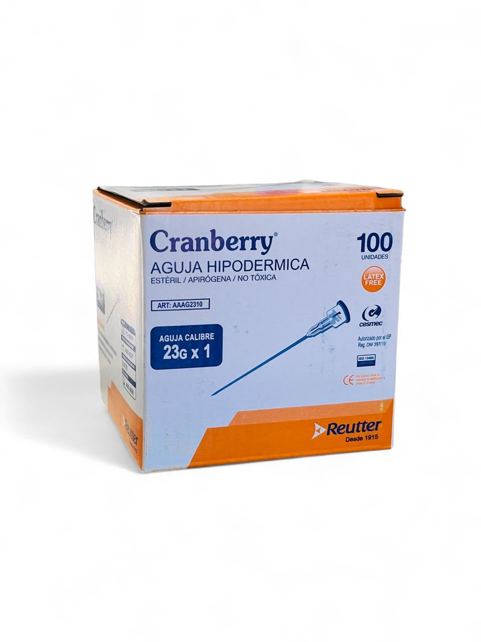 Aguja Hipodérmica 23g x 1 Cranberry 1 Unidad