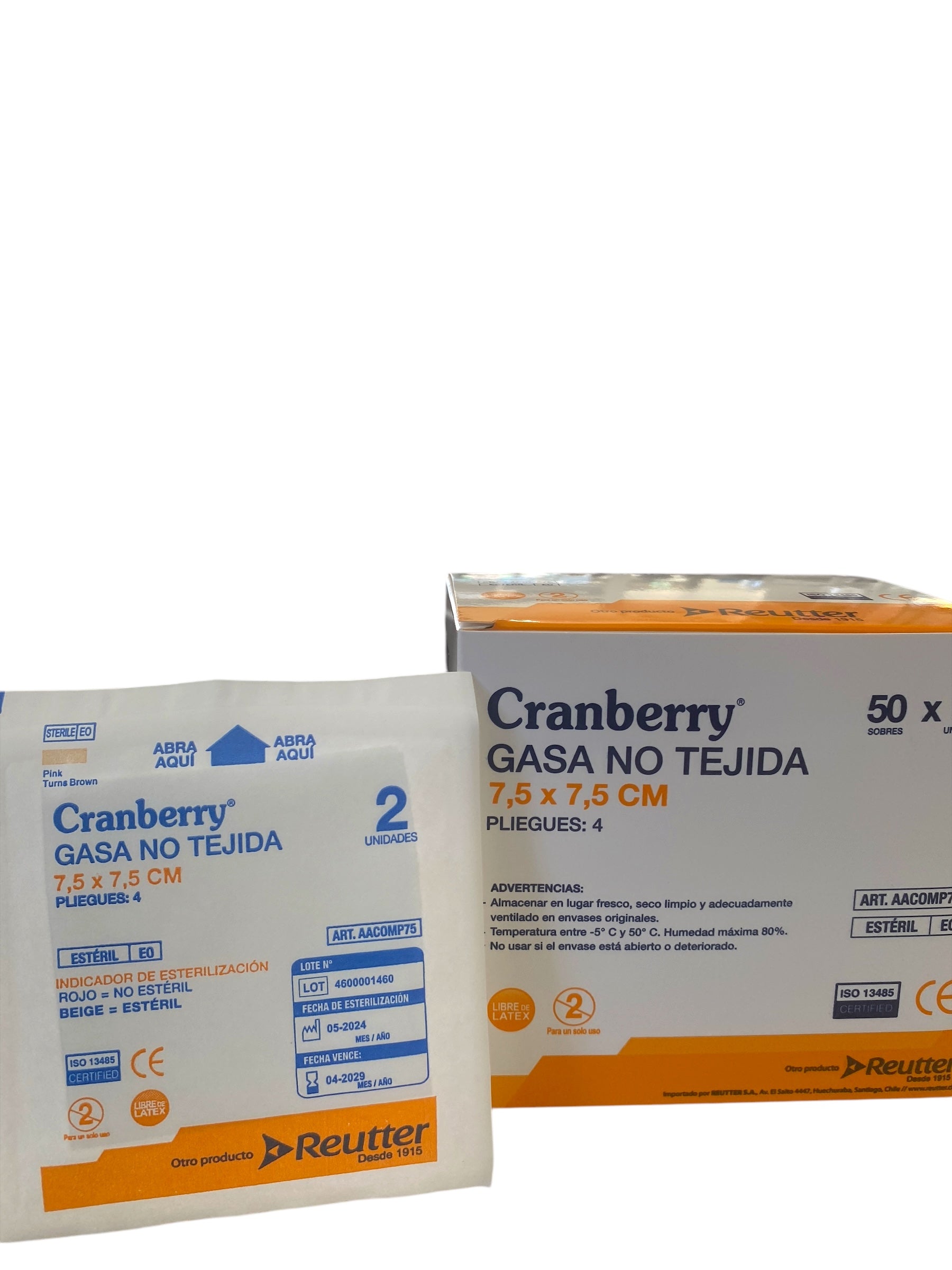 Gasa No Tejida | 7.5 x 7.5 Cm | Cranberry | Unidad o Caja 50 Un