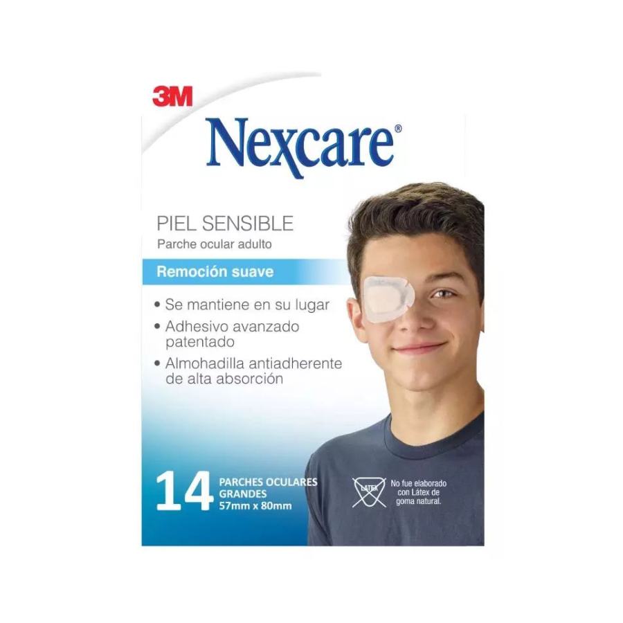 Parche Ocular | Adulto | Piel Sensible | Nexcare | 14 Unidades | 57 mm X 80 mm