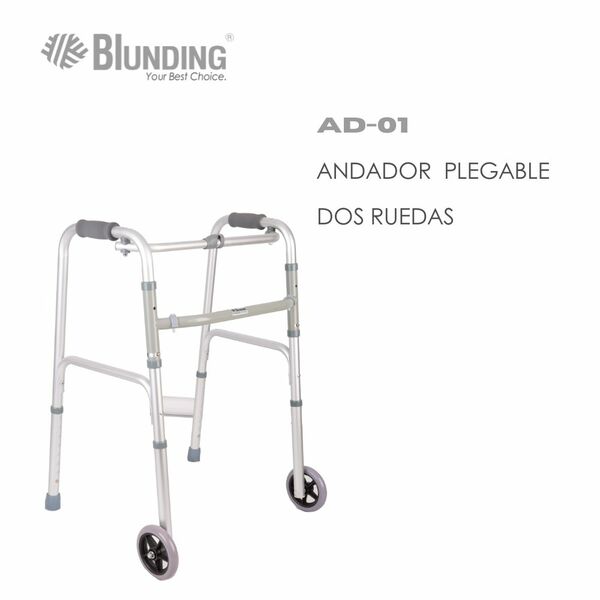 Andador| Burrito| Plegable| Dos ruedas| Blunding