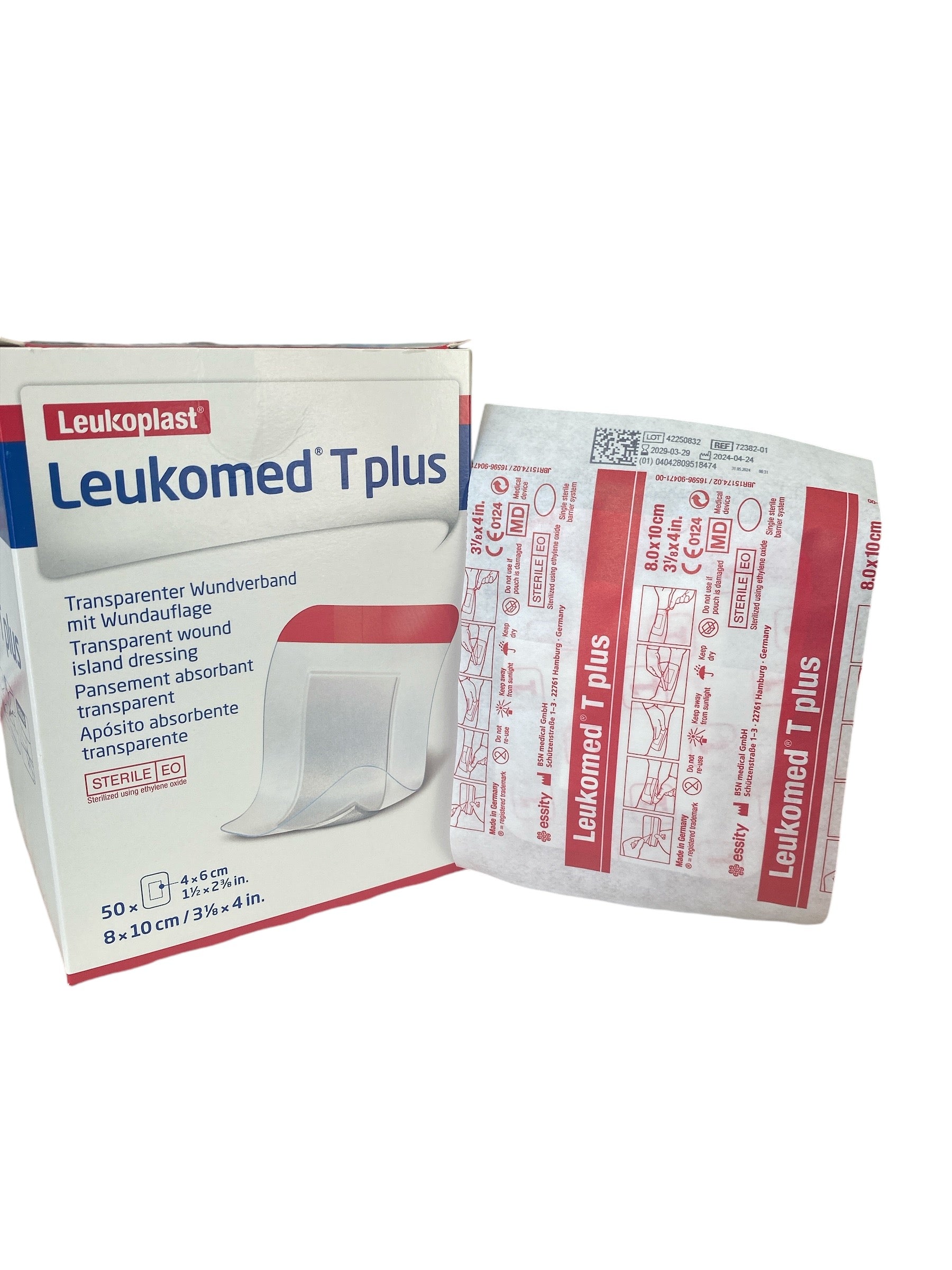 Leukomed T Plus | 8.0 x 10 cm |Pack de 10 Unidades |Apósito Transparente semipermeable