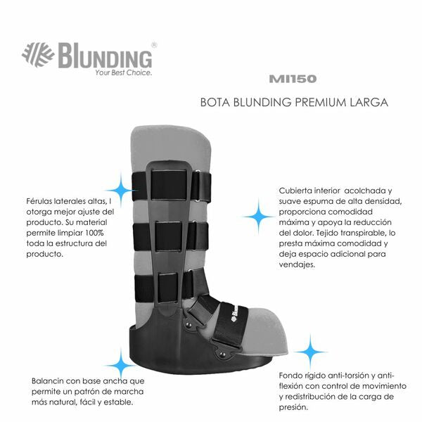 Bota Larga Inmovilizadora Ortopédica PREMIUM Blunding Tallas XS,S,M,L –  OrtopediaSancristobal