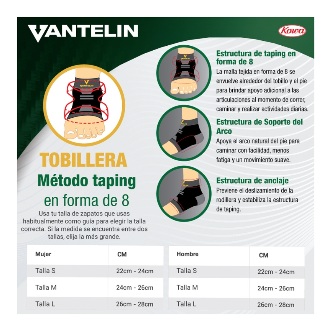 Tobillera Elástica | Vantelin | Negro