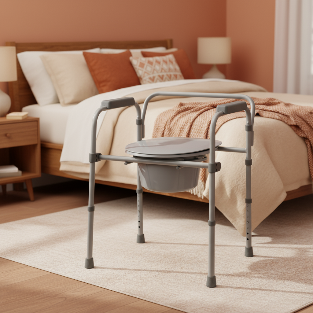 Silla de baño Portátil| Plegable 3 en 1 |Blunding | Regulable En Altura