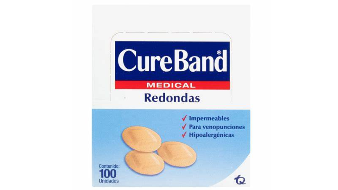 Parche Curita Redonda Cureband 100 Unidades