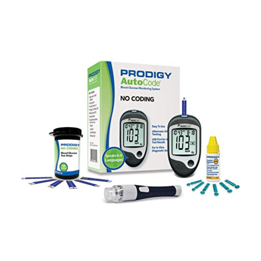 Kit glucómetro Prodigy Autocode +10 tiras + 10  lancetas