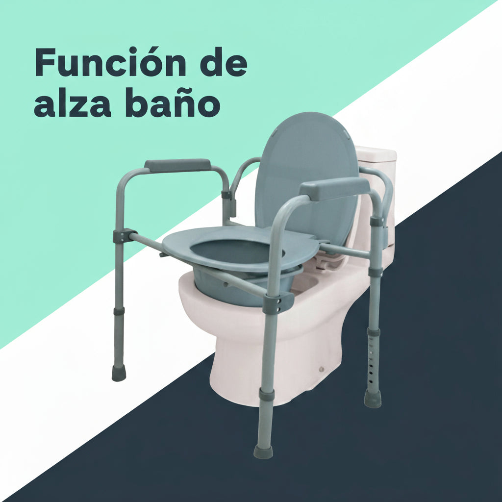 Silla de baño Portátil| Plegable 3 en 1 |Blunding | Regulable En Altura