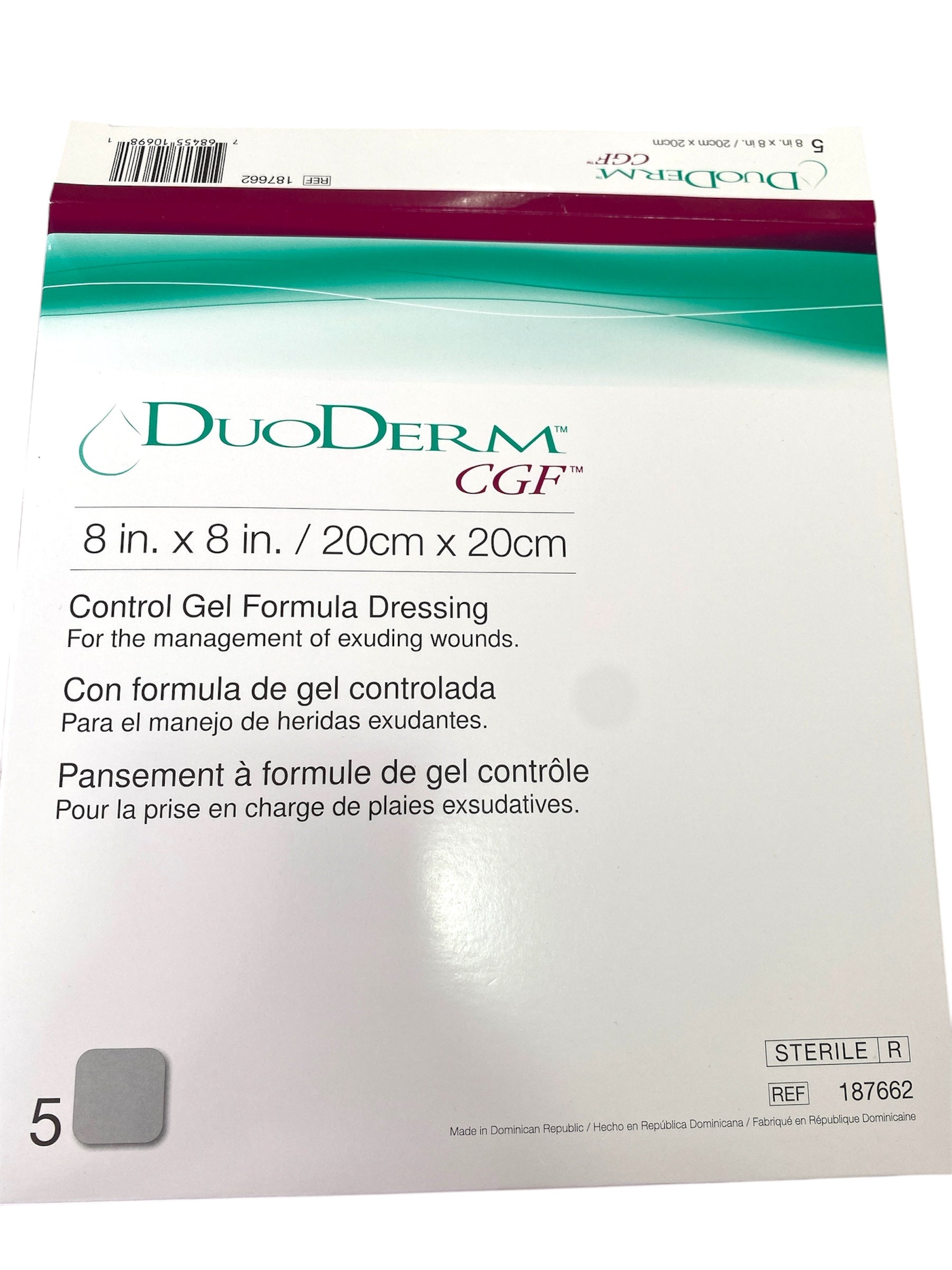 DuoDerm CGF | 20 x 20 cm | Unidad | Apósito Hidrocoloide Con gel Fluido | Convatec