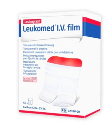 Pack de 10 Unidades de Leukomed Apósito transparente adhesivo para fijación Intravenoso 6 x 8 cm