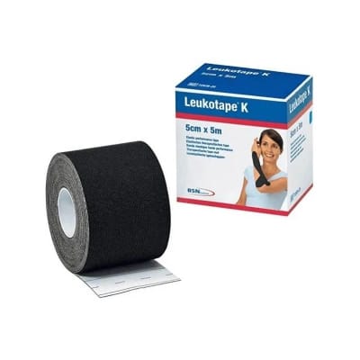 Leukotape K | 5 cm x 5 cm |Cinta Kinesiológica | Colores Azul/Piel/Negro