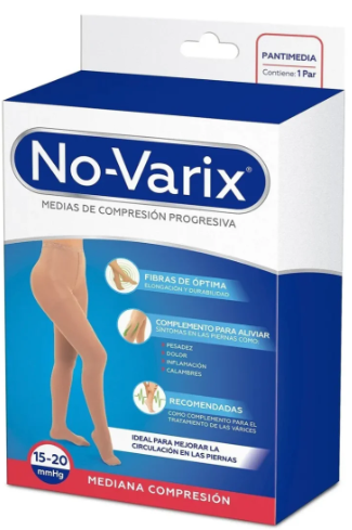 No-Varix Medias de Compresion 15 - 20 mmHg Tipo Panty Color Beige