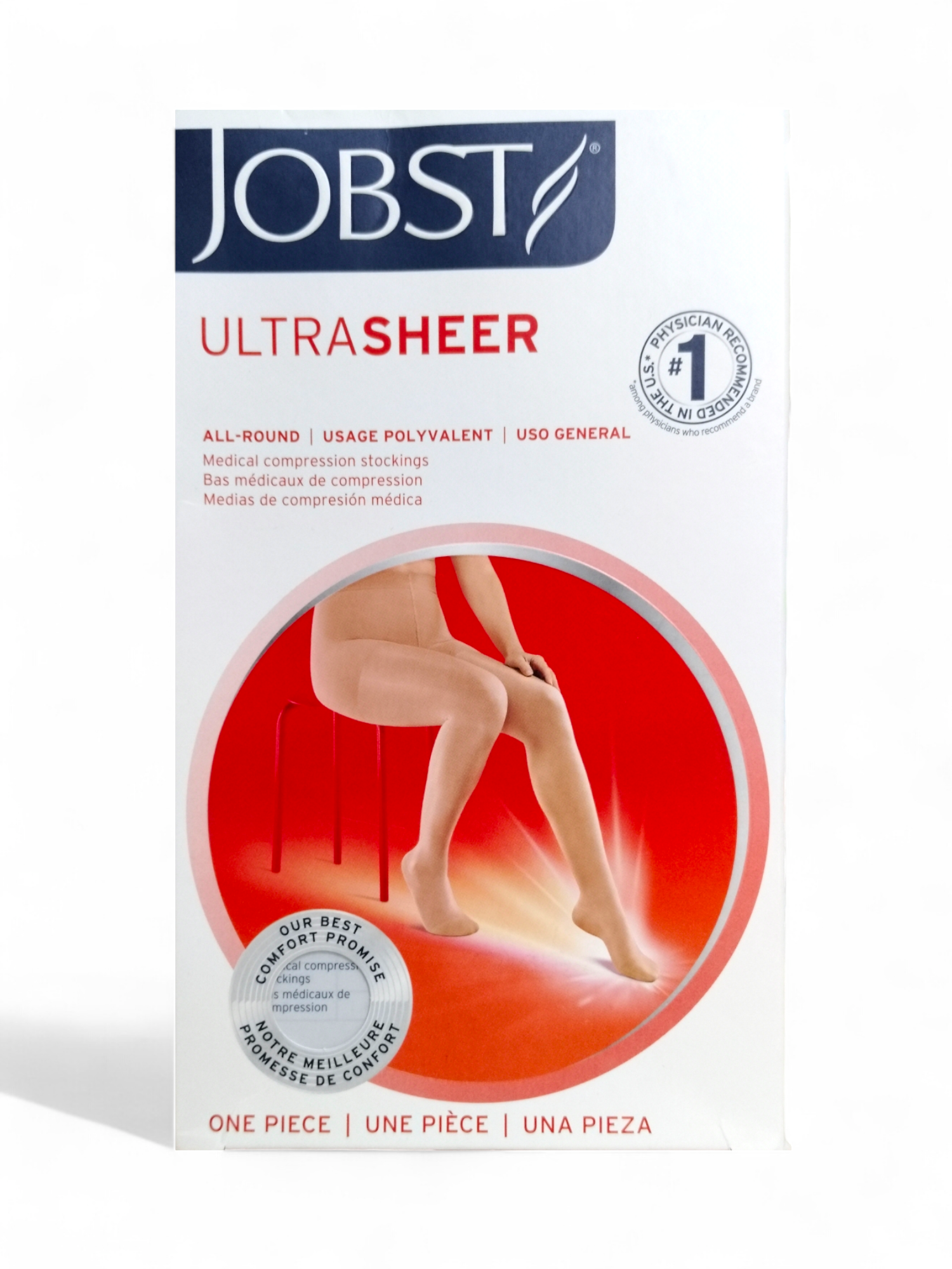 Jobst  Ultrasheer | Rodilla | Compresión Baja 15-20 mmHg | Color Honey | Punta abierta