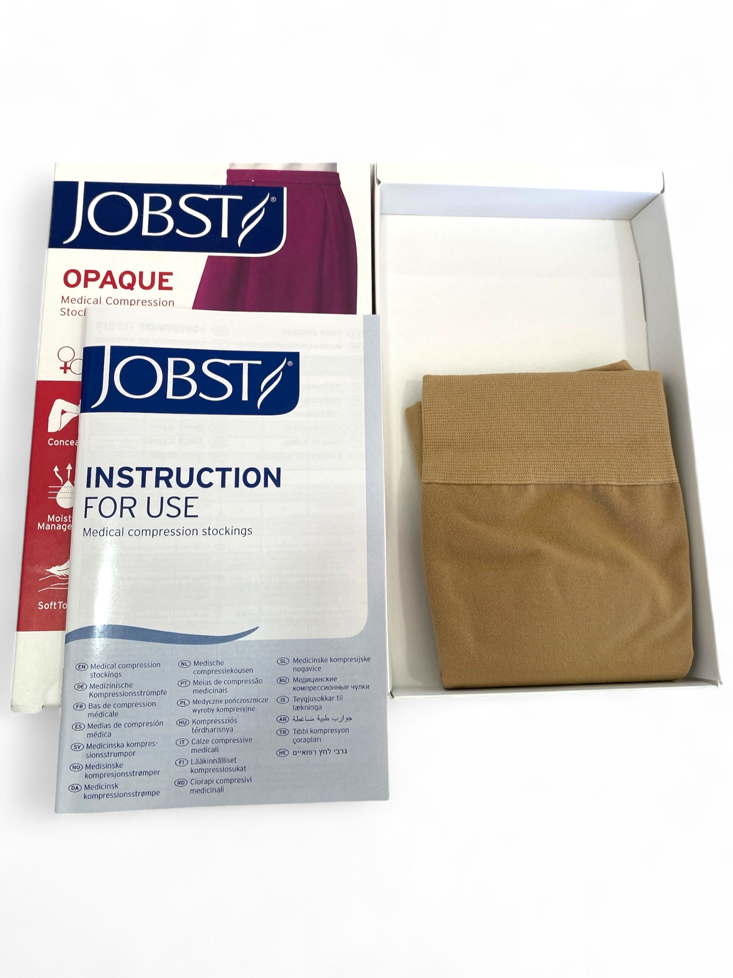 Jobst Opaque | 20-30 mmHg | Rodilla | Punta Cerrada | Color natural