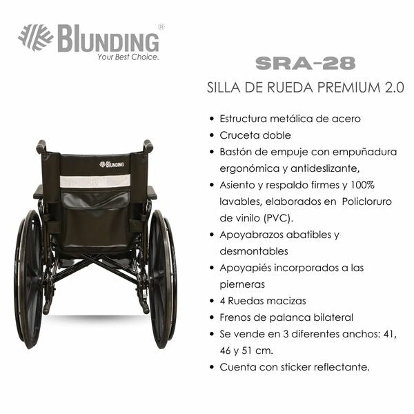 Silla De Rueda Premium 2.0 |Blunding |Ancho de asientos 46 Cm