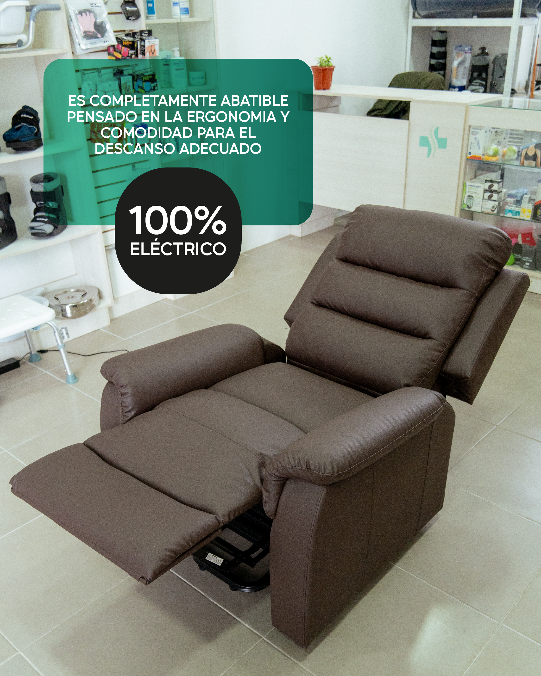 Sillón Berger Eléctrico  Calentador Masaje TheraLift  Café