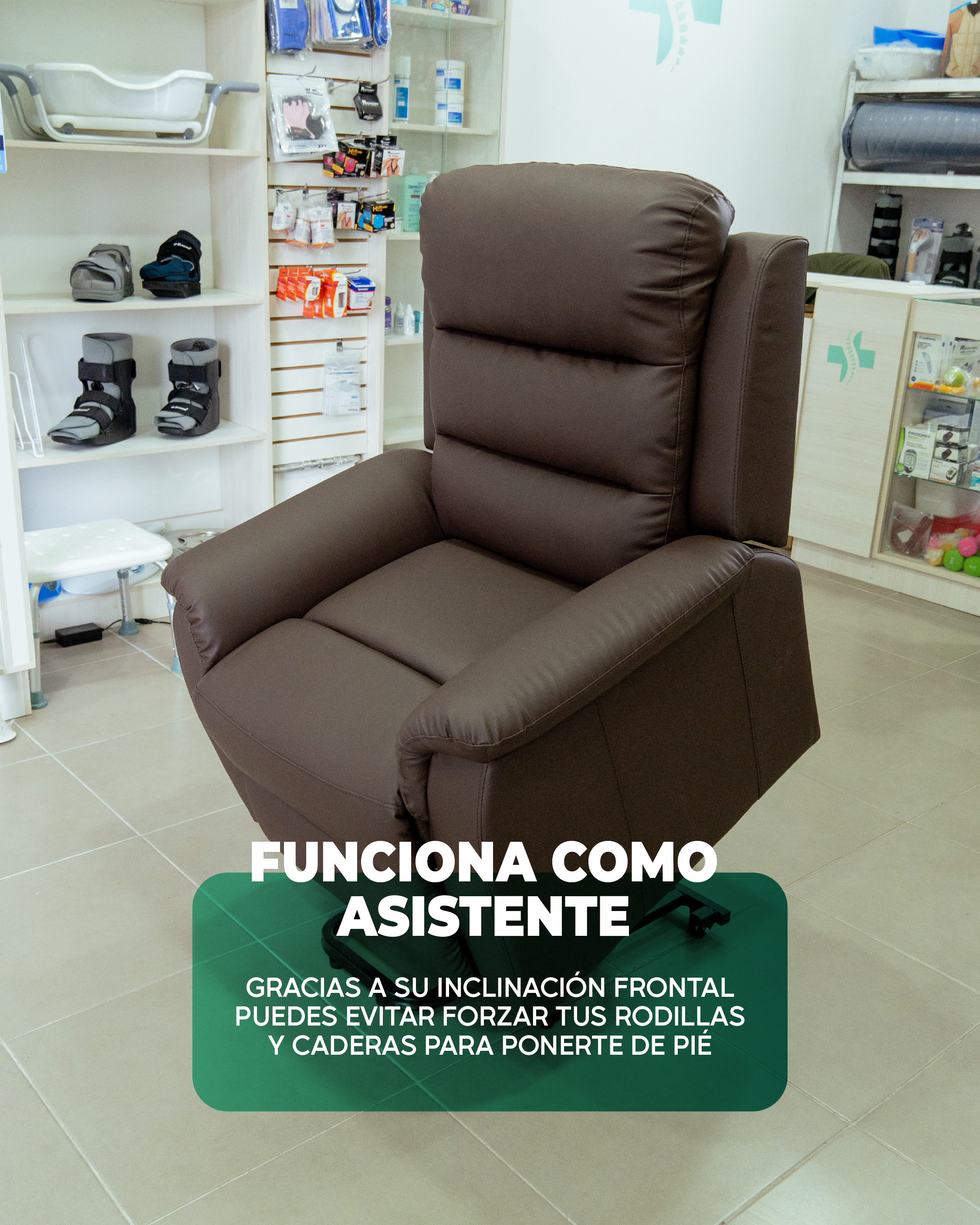 Sillón Berger Eléctrico  Calentador Masaje TheraLift  Café