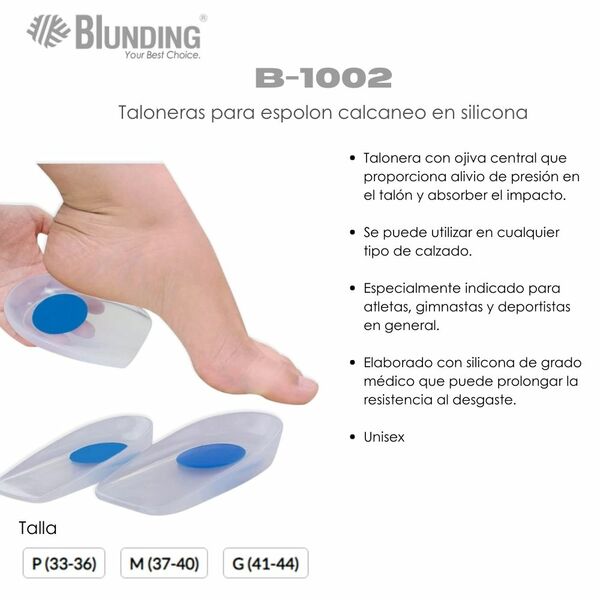 Taloneras Silicona/gel | Espolón Calcáneo | Par Blunding | Tallas S/M/L