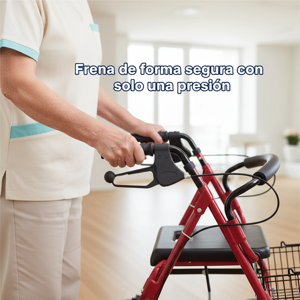 Andador 4 Ruedas Rollator  |  Con Asiento y Canasto | Mass