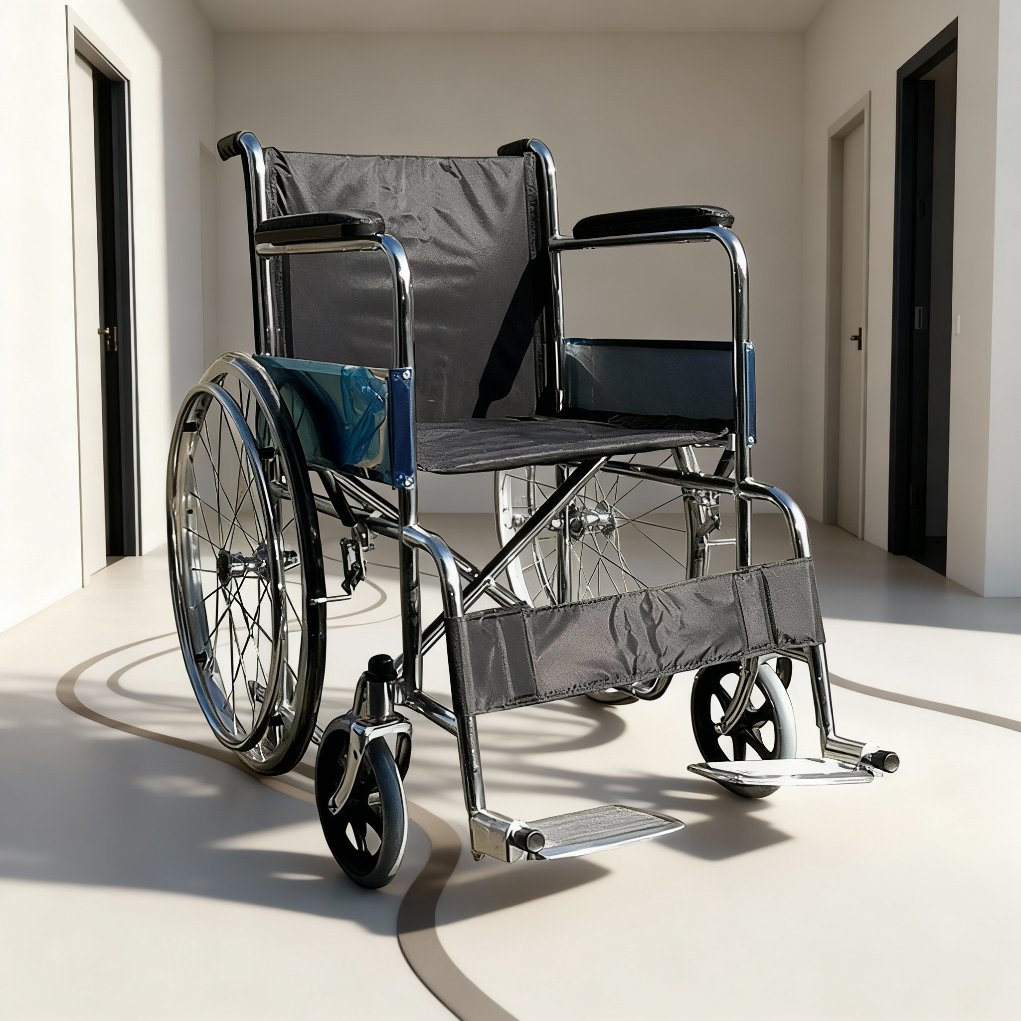Silla de Ruedas Estándar | Cromada | New Leader