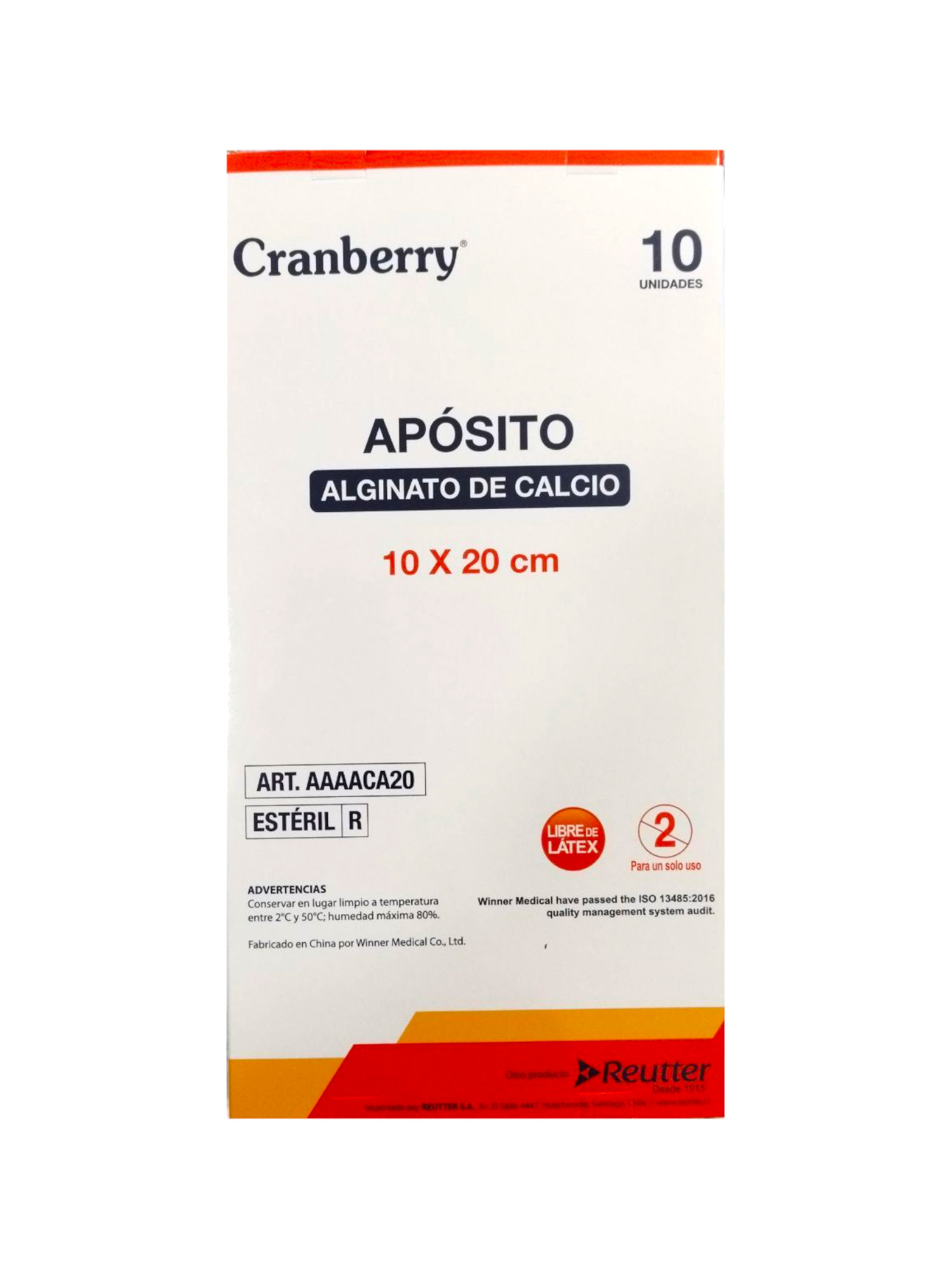 Apósito Alginato De Calcio | 10 x 20 cm | Cranberry | Unidad