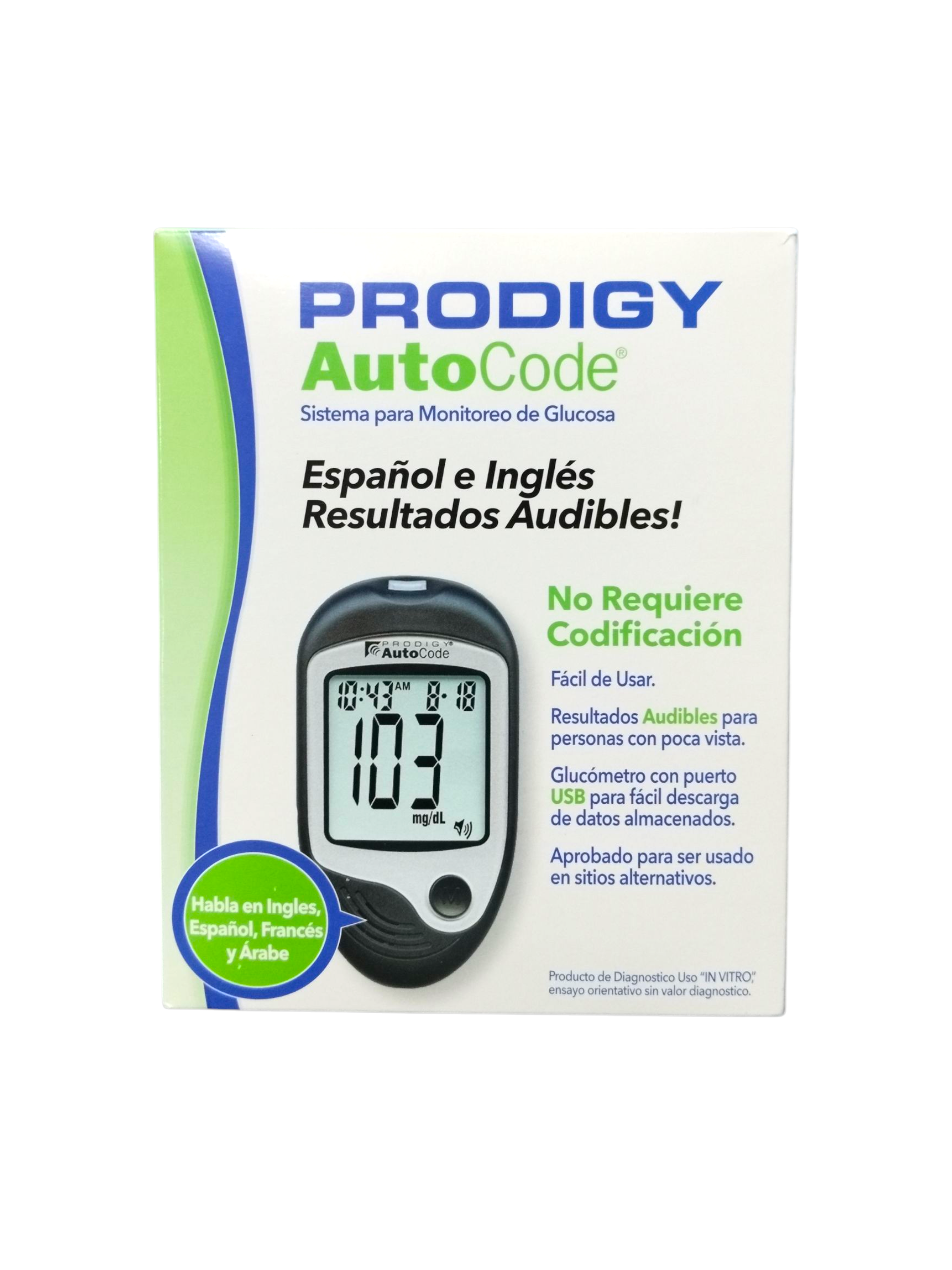 Prodigy AutoCode® | Medidor de Glucosa sin Codificación