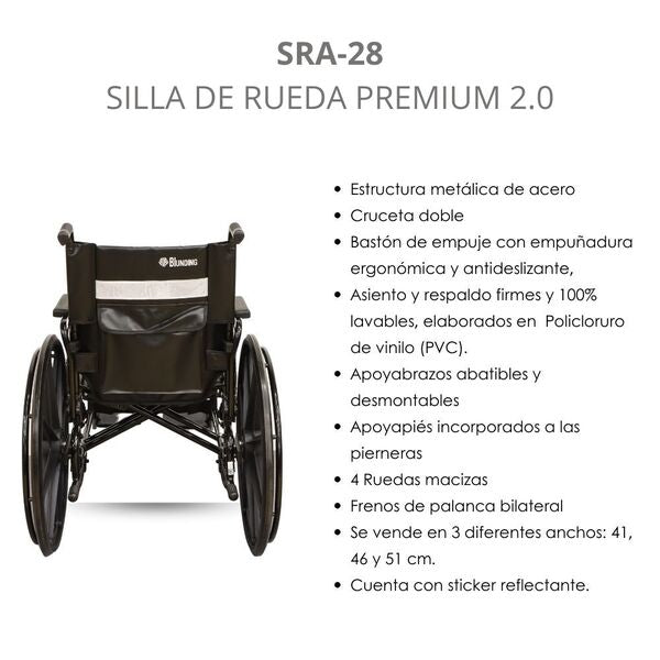 Silla De Ruedas | Premium 2.0 | Brazos Abatibles | Blunding | Tu Libertad merece el máximo estándar