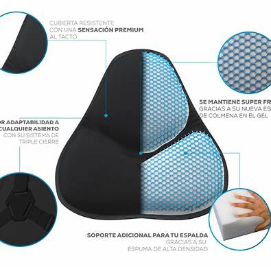 Cojín de Soporte Lumbar | Theraback™ TM325 | Gel con estructura de colmena + Espuma | 43 x 37 x 6,5 cm